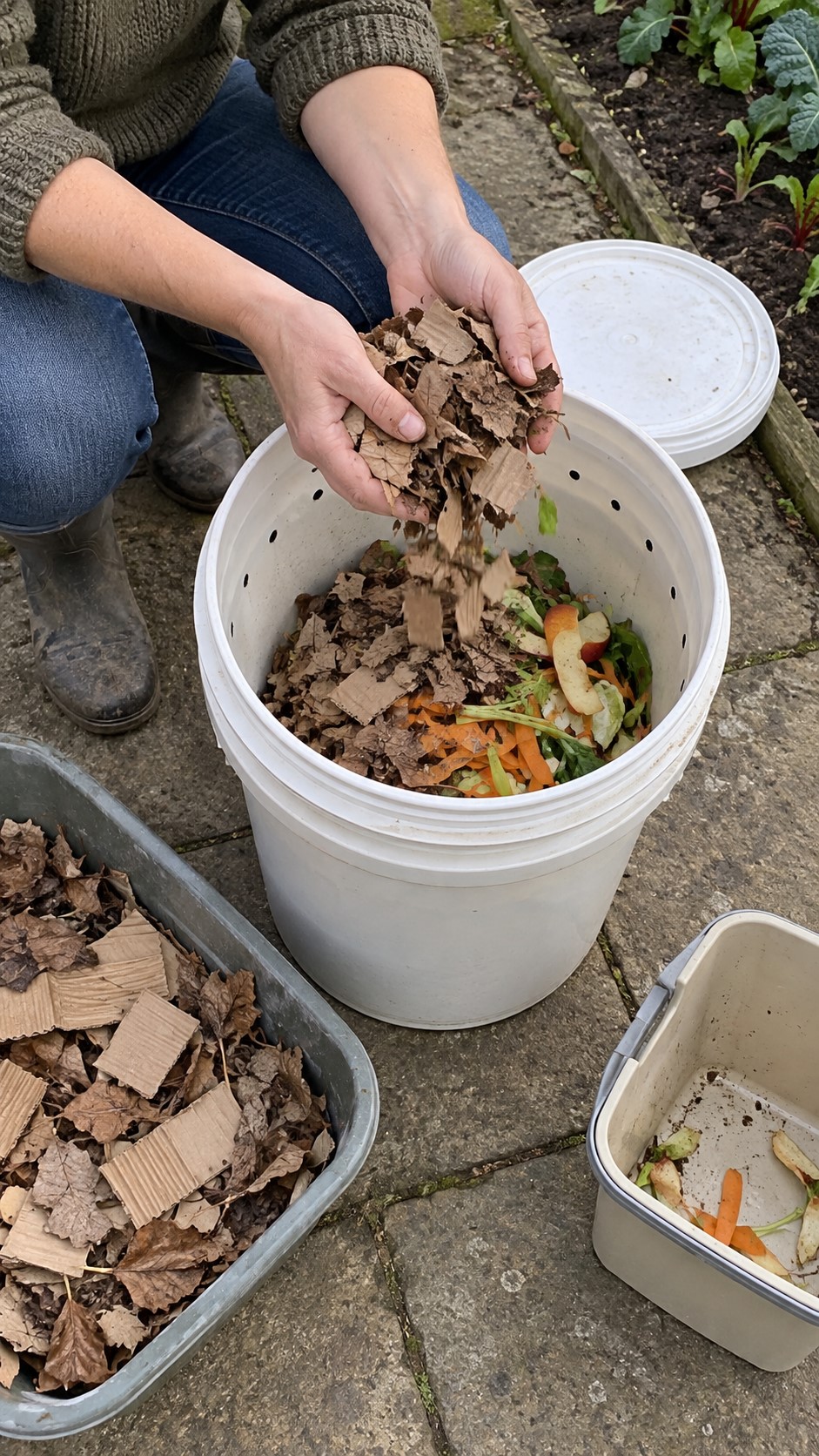 Adding your waste to your bucket composting system