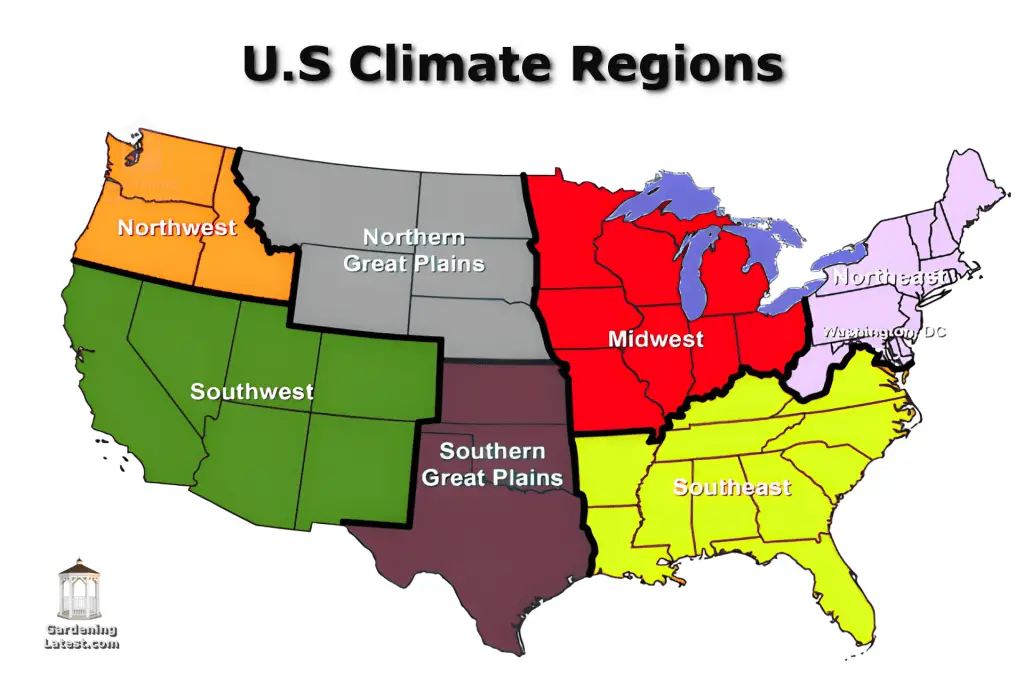 El Nino's effect on gardening - US Map of Climate Regions