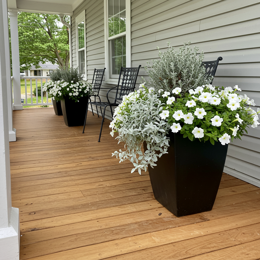 Mono-chromatic look for planters