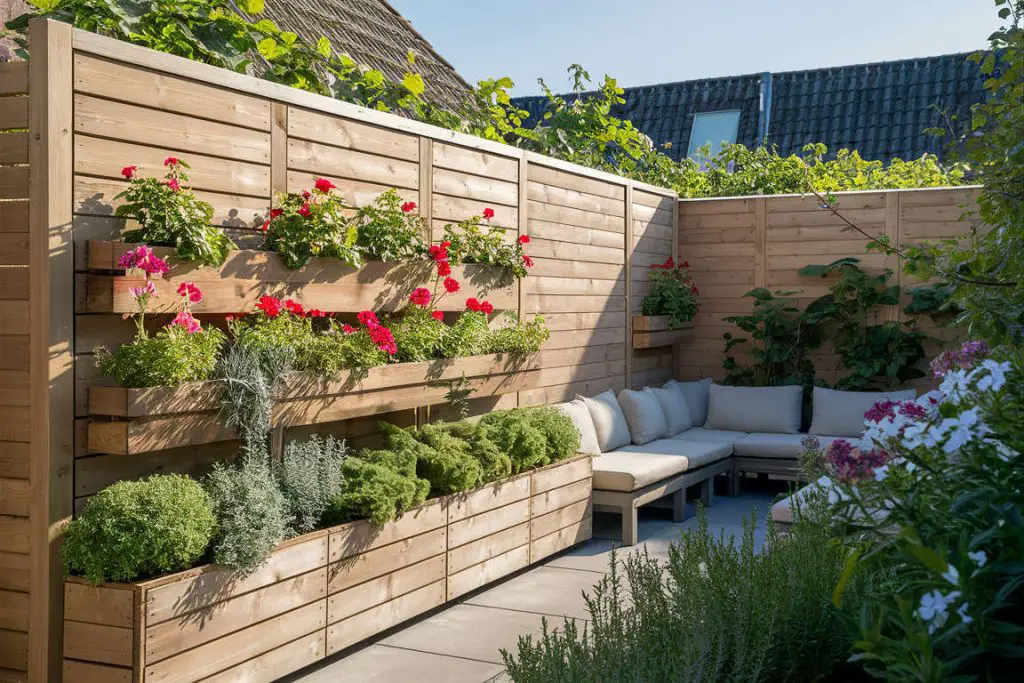 Wooden Fences with Integrated Planters