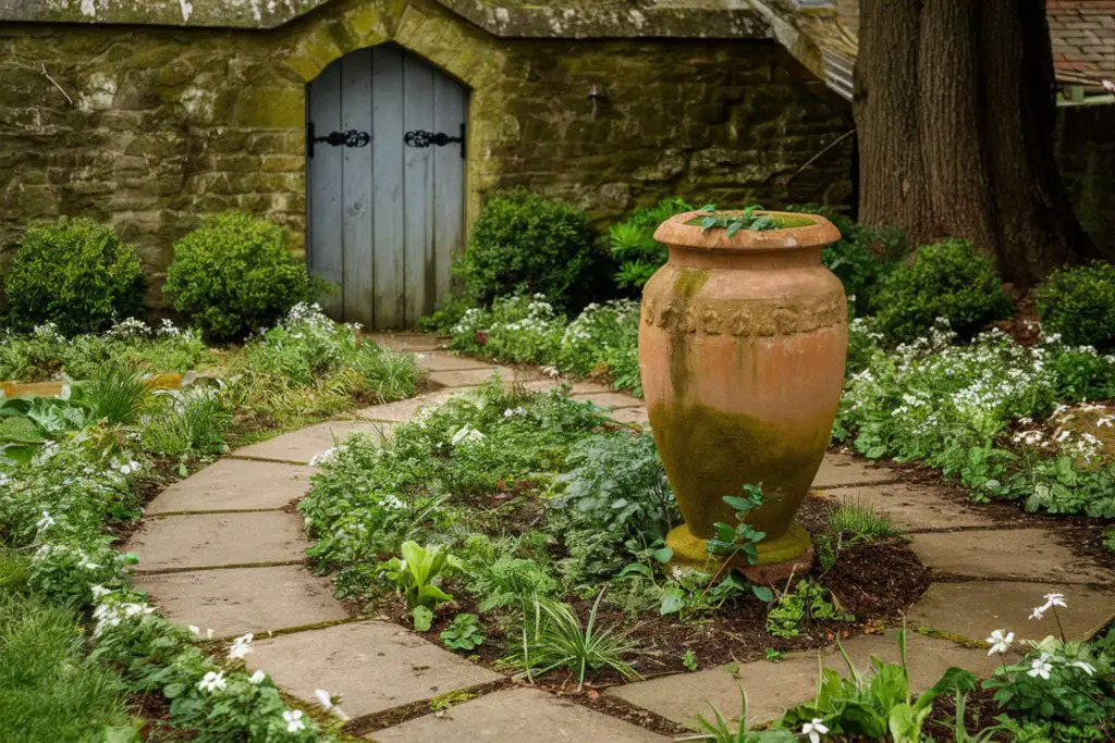 terracotta pot as spiritual garden focal point