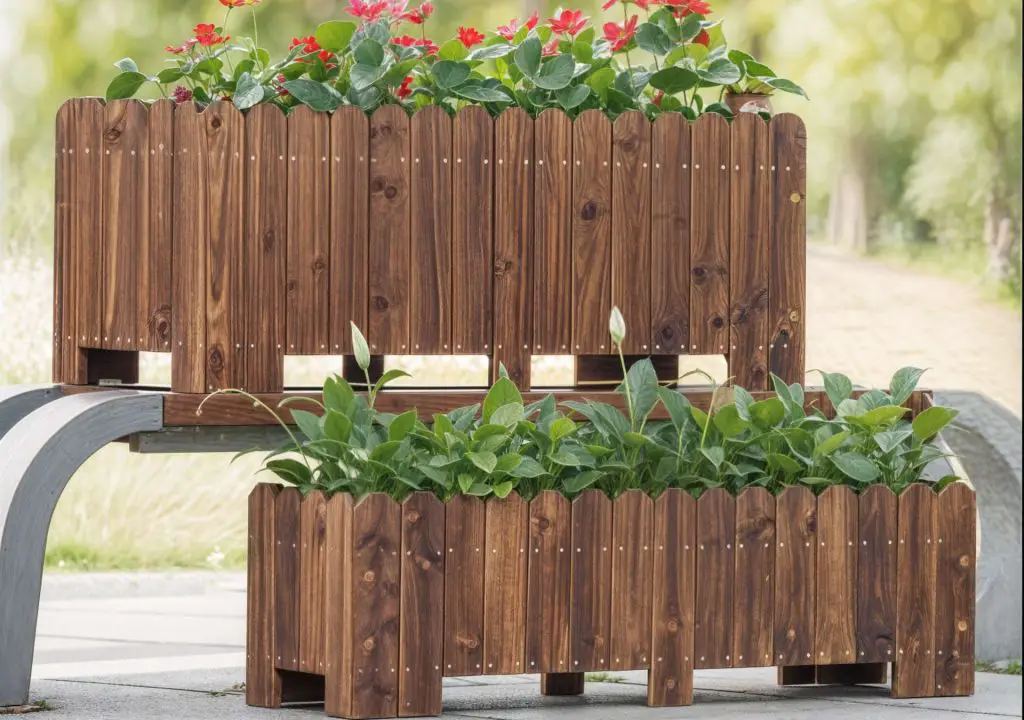wooden planters for the patio