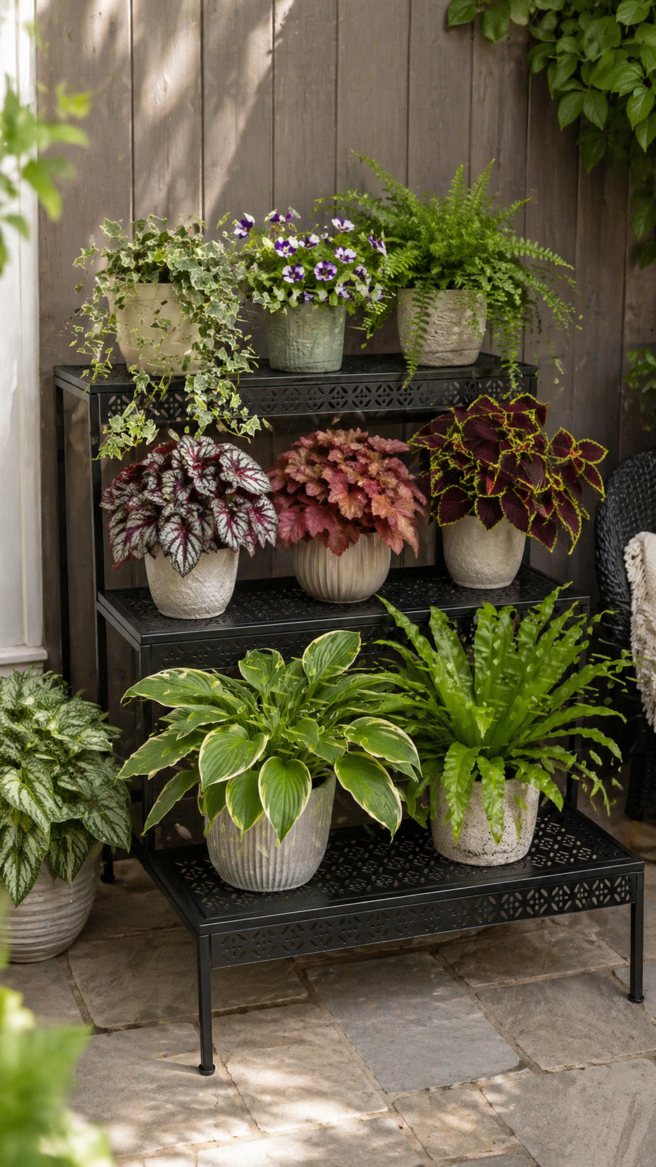 Plants to Use on Tiered Plant Stands in the Shade