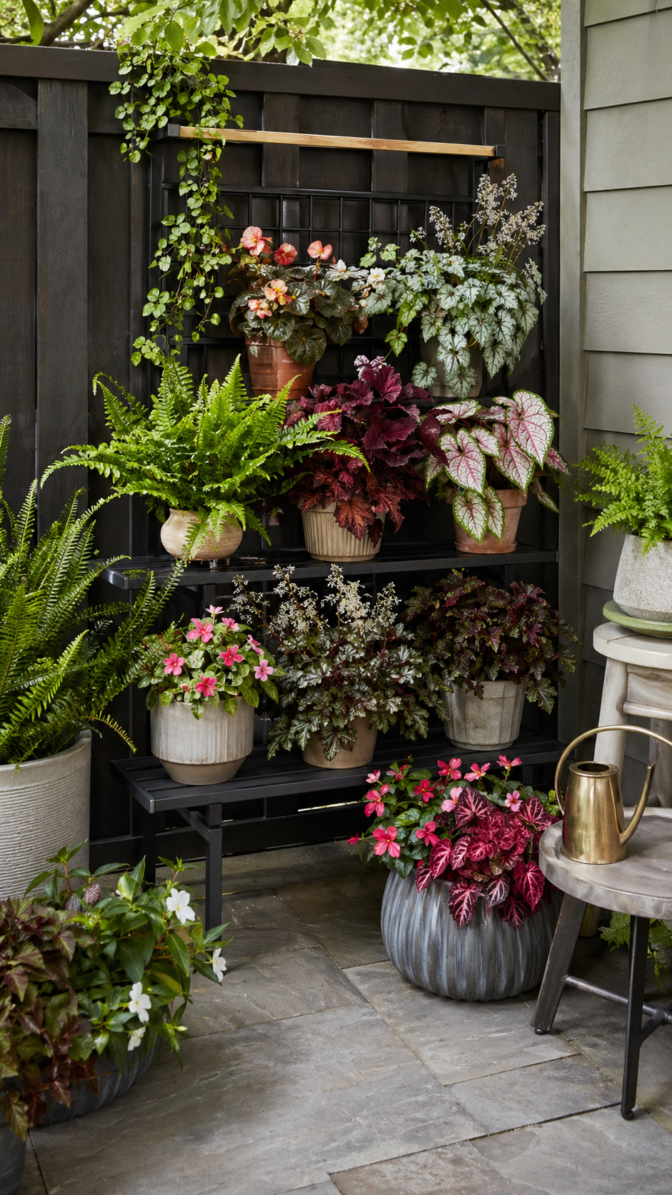 Seasonal Interest to Shady Patio Containers