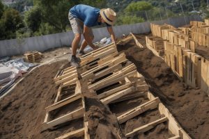 Stabilizing a garden slope with pallets