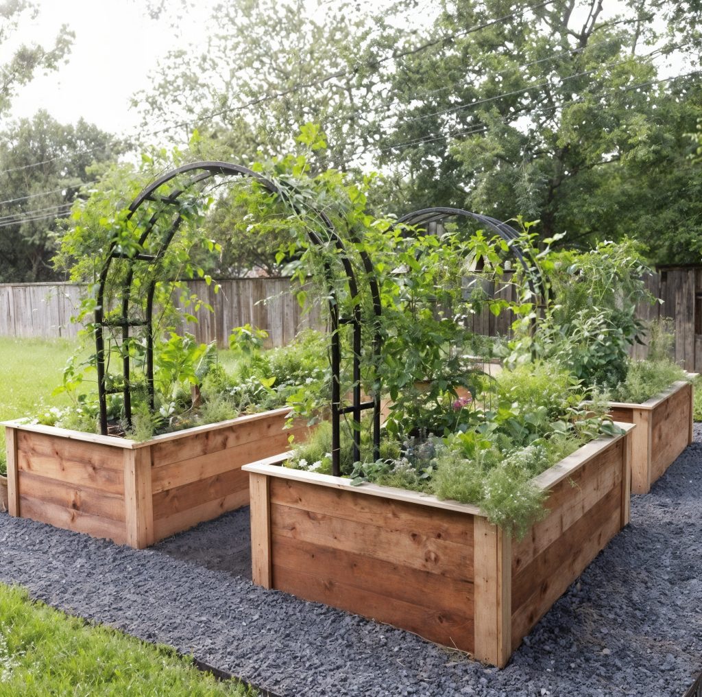 linking raised bed with an arch