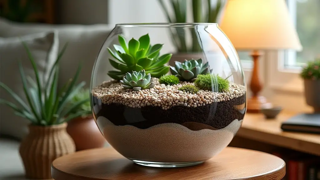 Layered Soil and Sand Terrarium