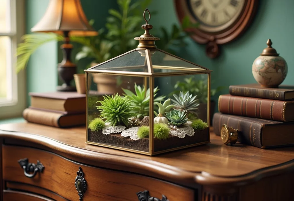 Vintage: Terrarium with Succulents