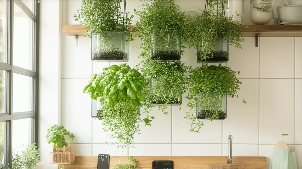 Hanging Herb Garden in the Kitchen