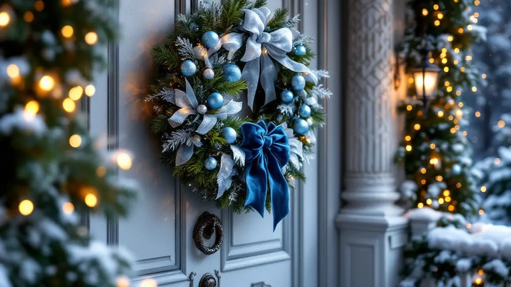 Christmas wreath in a luxurious style