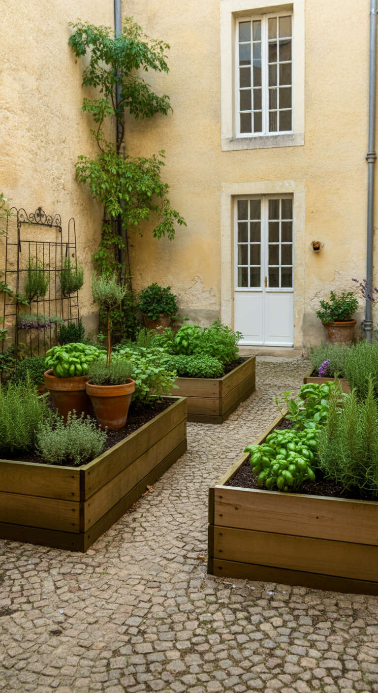 French Courtyard Herb Garden