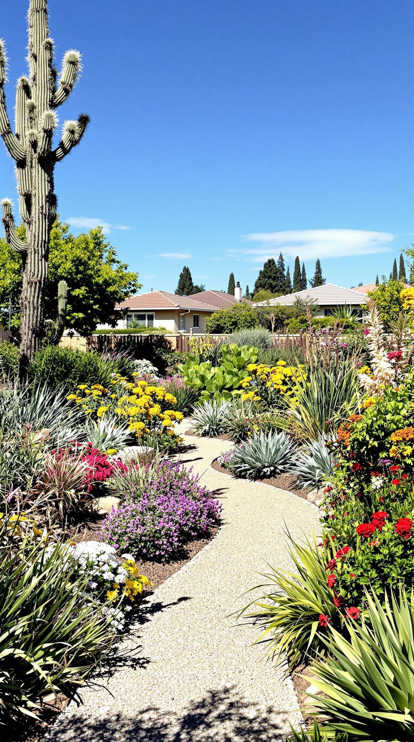 Drought-tolerant plants come in many forms—trees, shrubs, groundcovers, succulents, and grasses—offering endless possibilities for creativity.