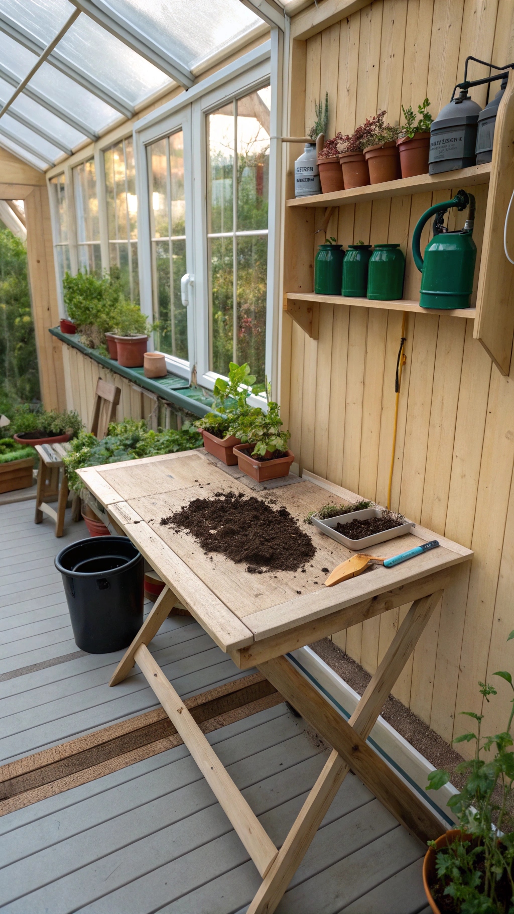 Fold-Down Potting Bench