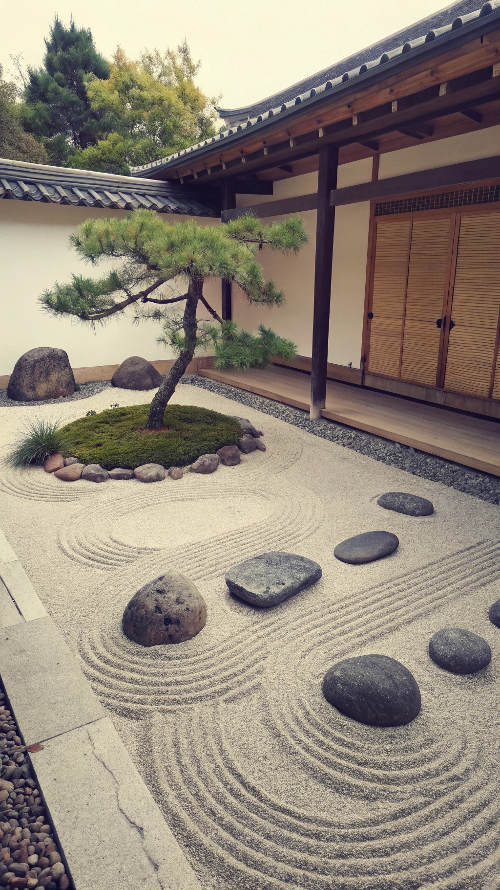 Minimalist Zen rock garden