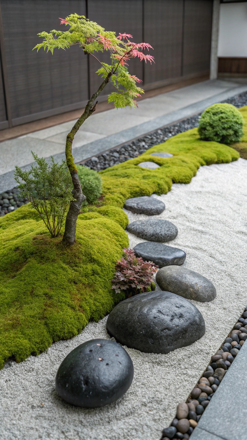 Minimalist composition showcasing Zen garden elements