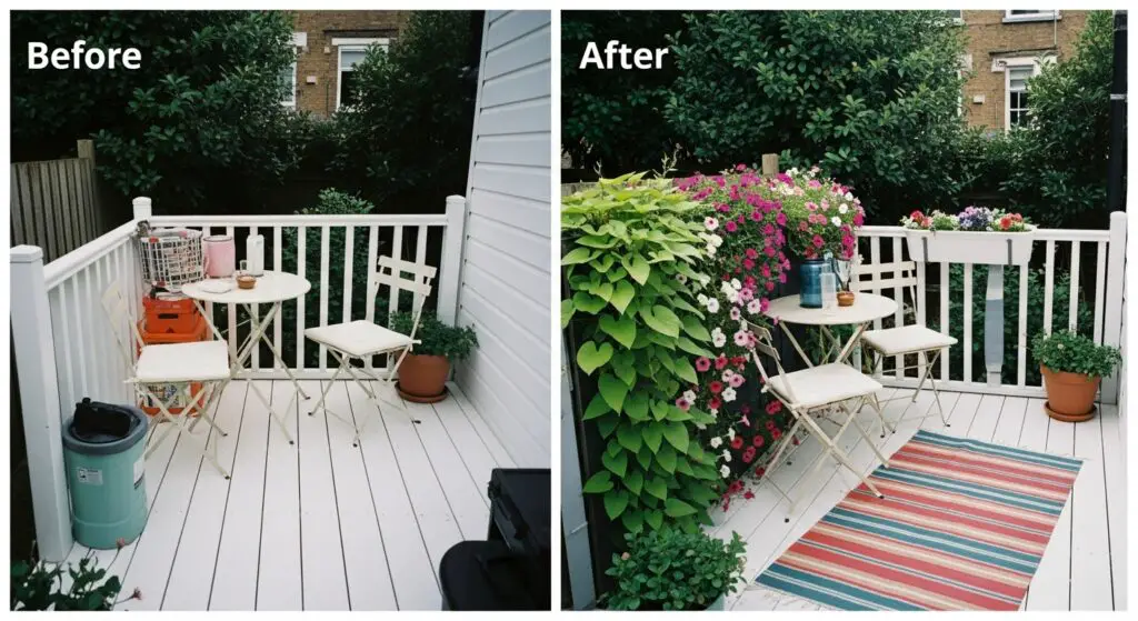 Before and after deck makeover