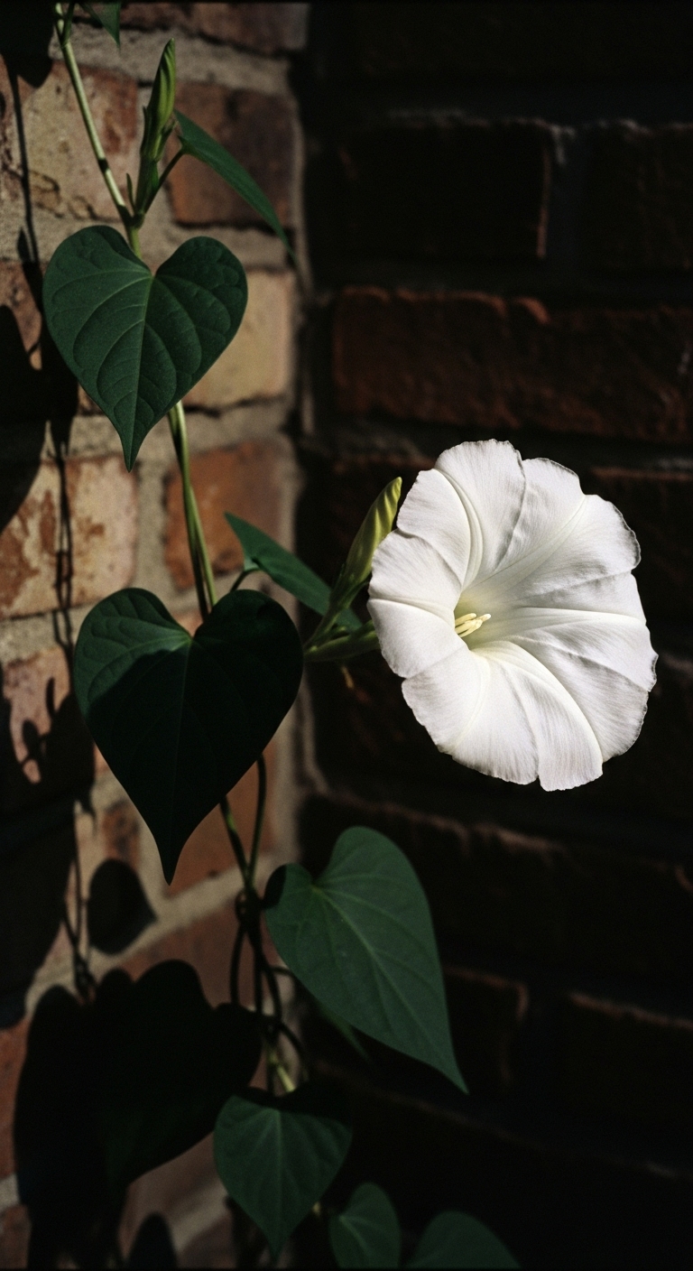 white moonflower in bloom