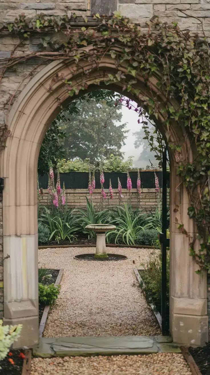 Garden designed to evoke an old university courtyard