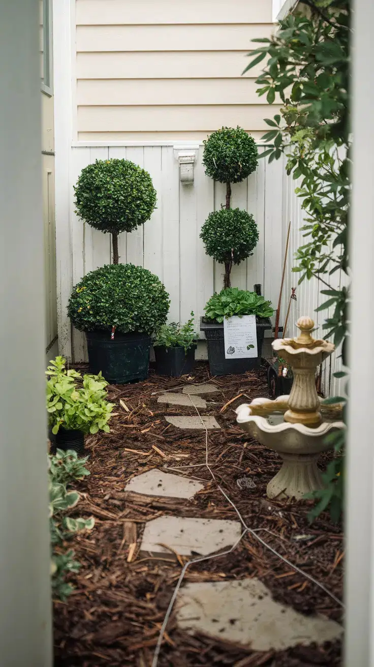 Pre-formed topiary balls from the garden center