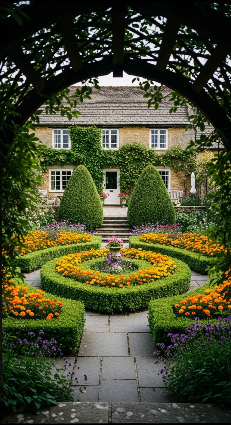English cottage parterre garden