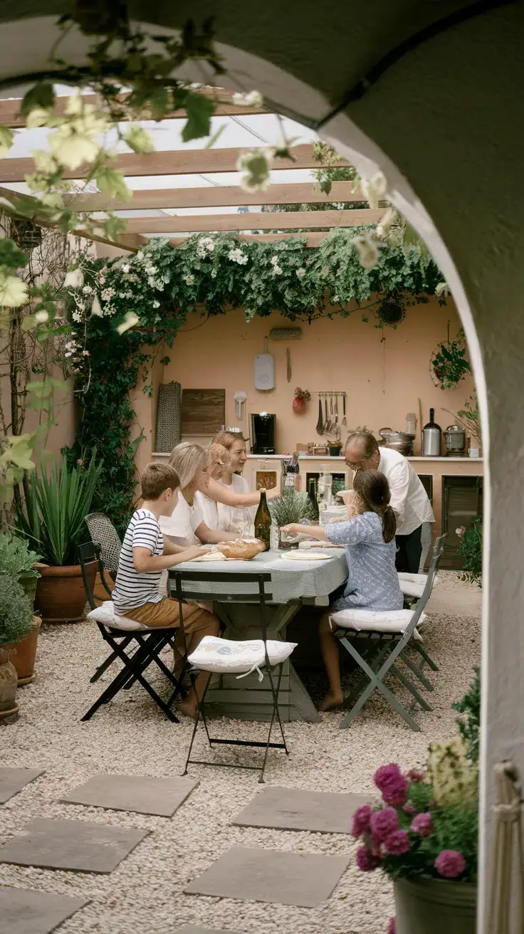 family enjoying a meal