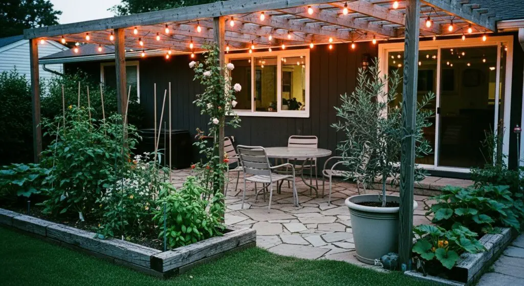 Italian style patio with pergola