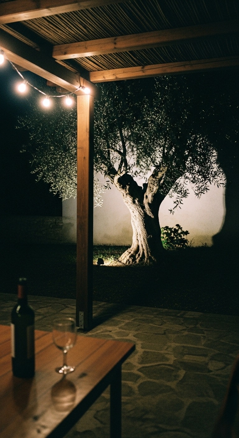 Subtle lighting on an Italian patio