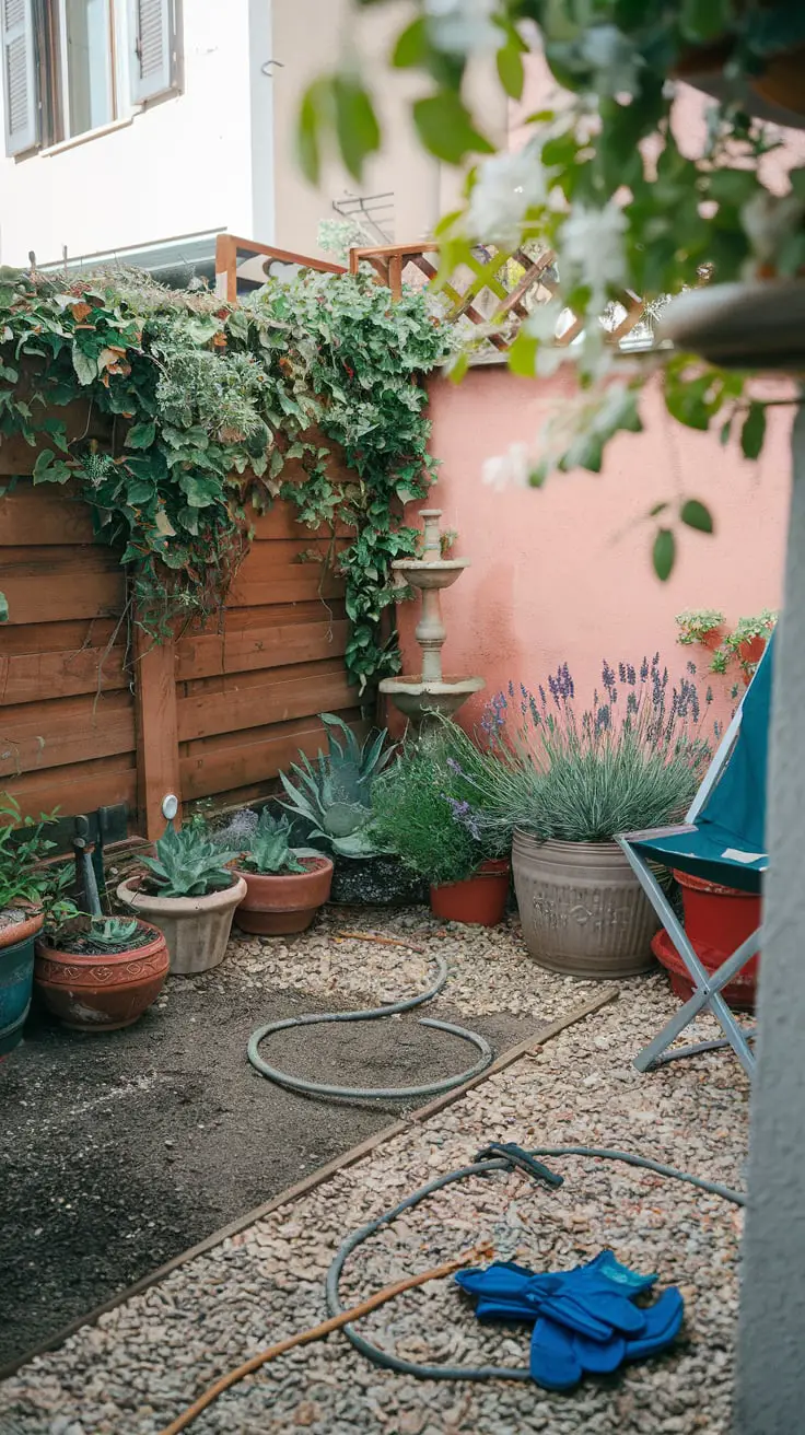 Potted succulents and lavender