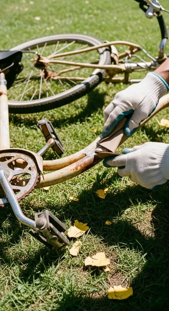upcycling a bike into a planter