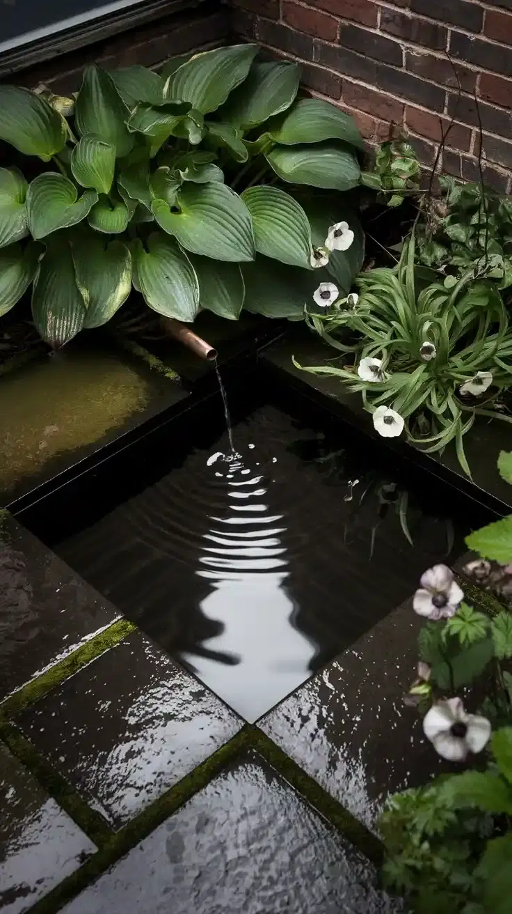 small square pool in the patio