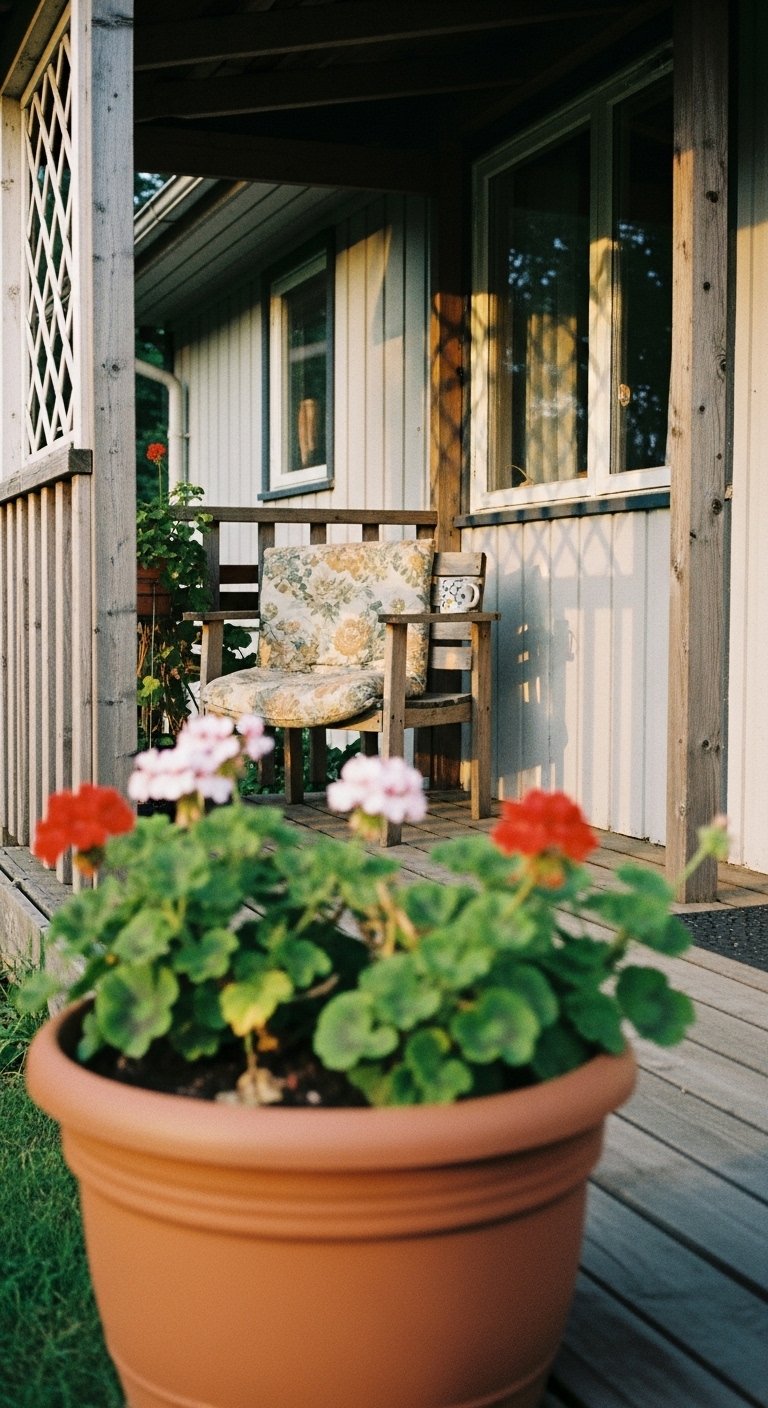 chair on wooden deck