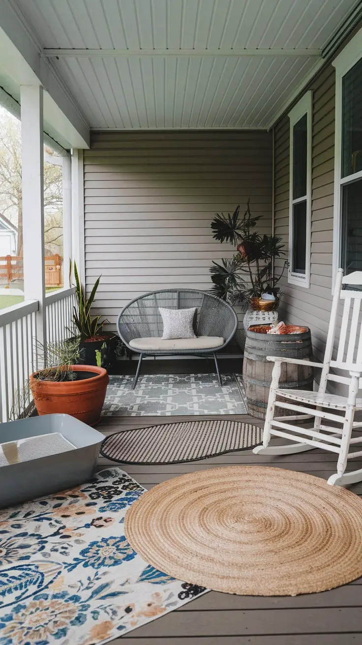 back porch with dated look