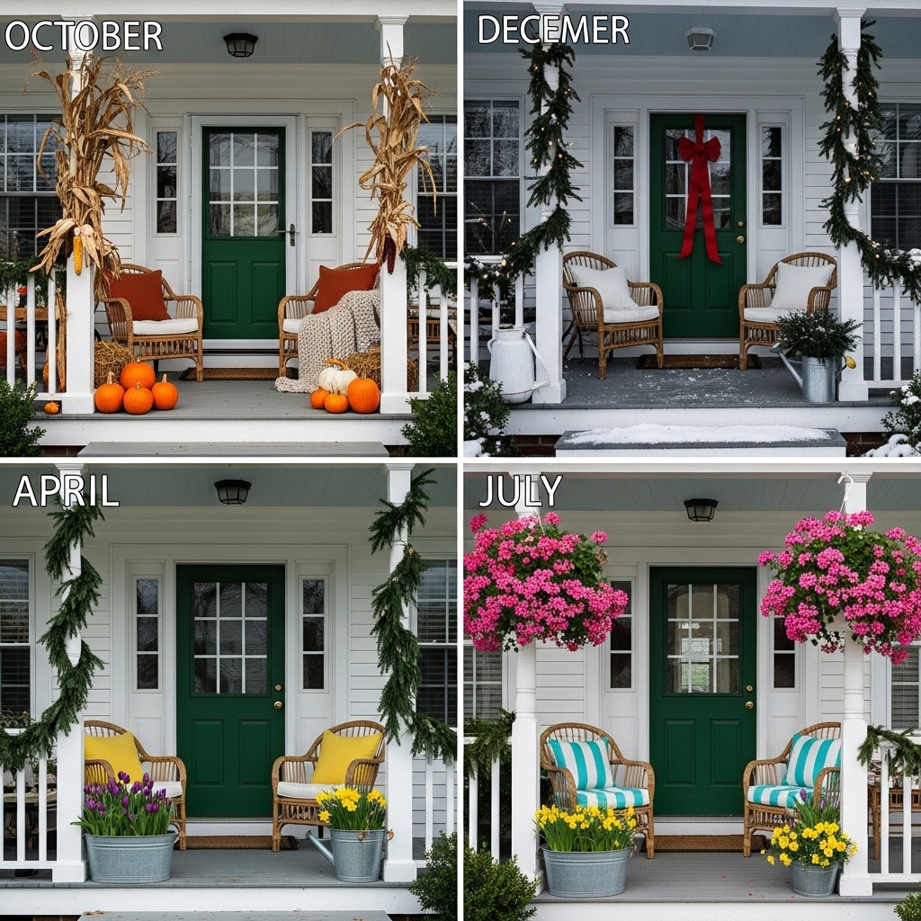 Back porch through the seasons