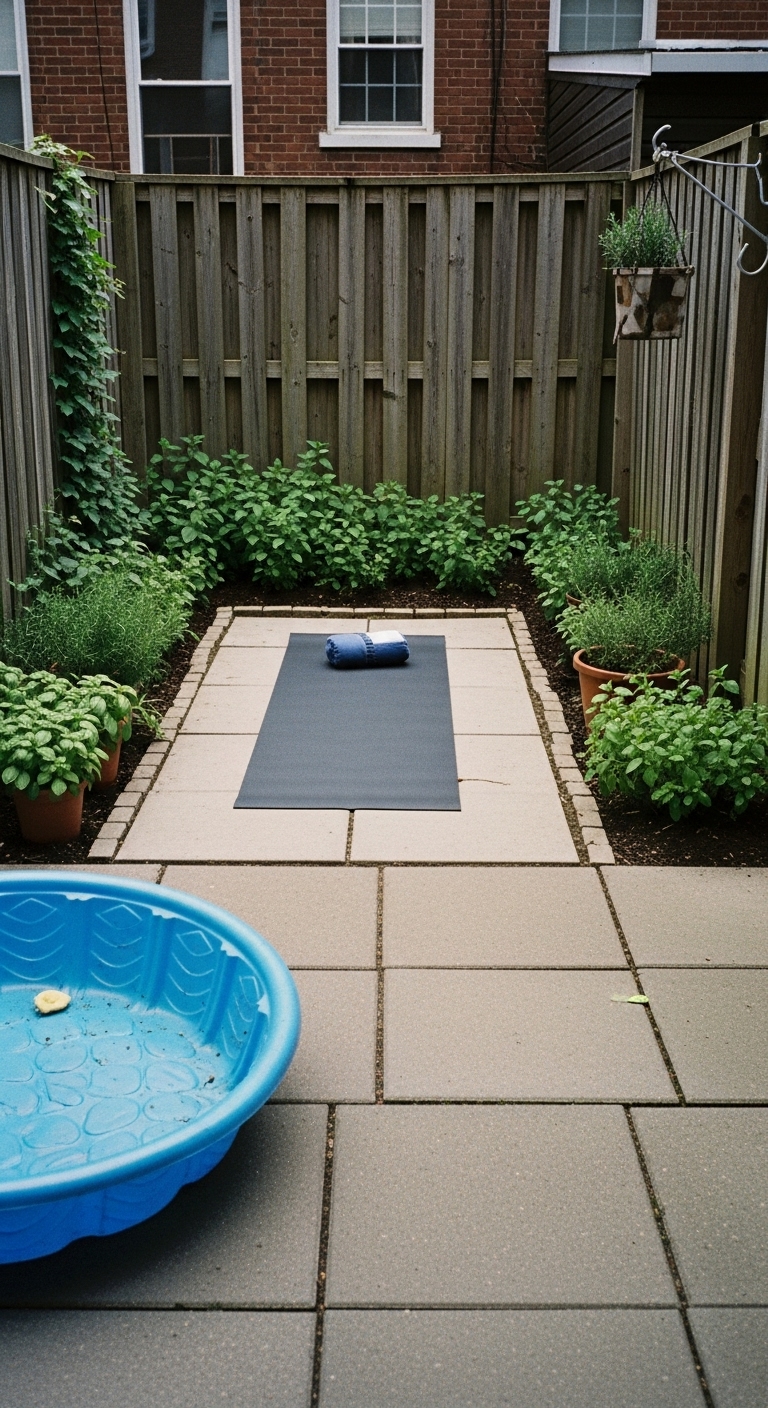 Yoga in a tiny yard