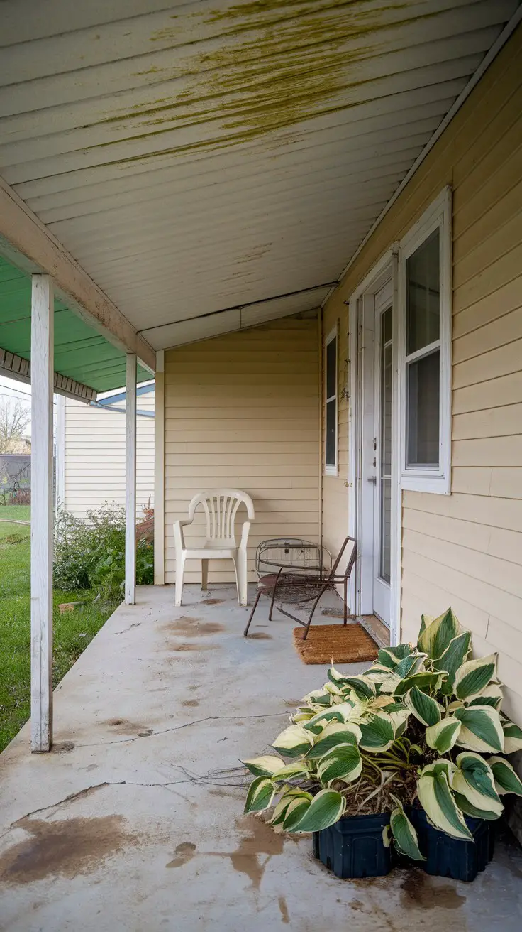 Simple back porch in need of renovation