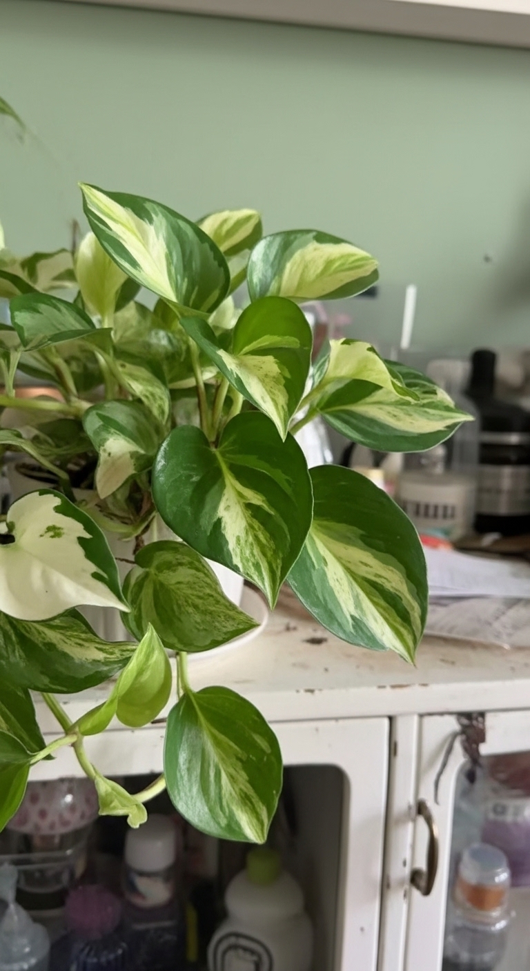 Harlequin pothos plant
