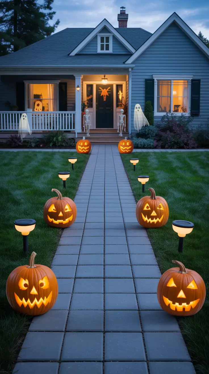 halloween pumpkin pathway