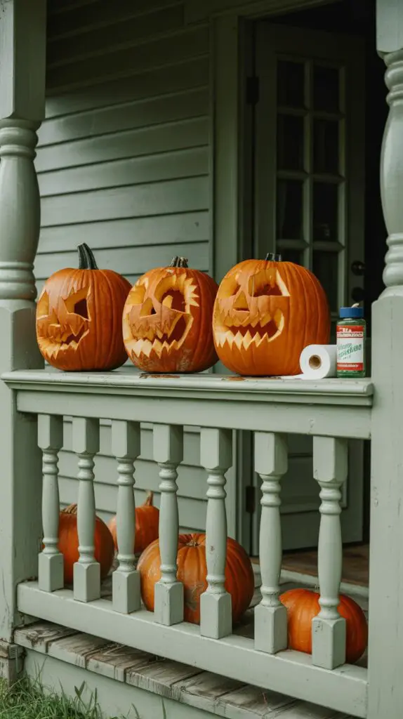 preserving the pumpkins after carving with petroleum jelly