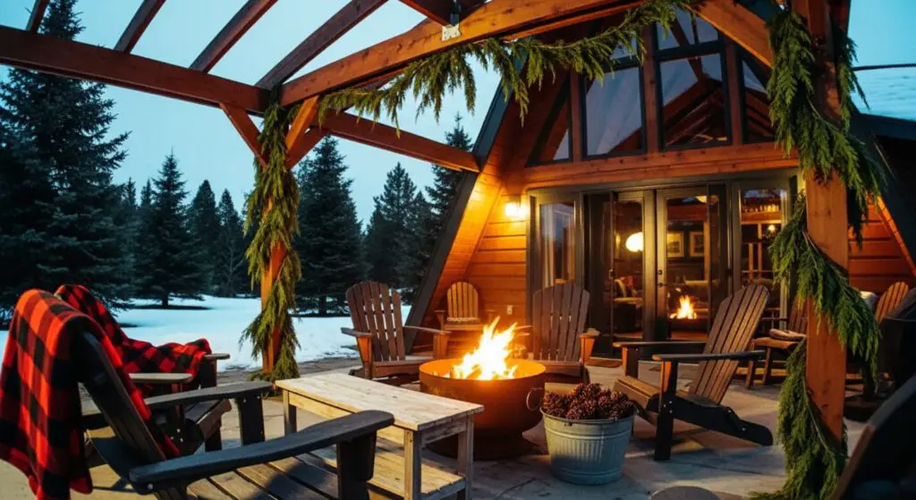 Christmas decorated patio idea