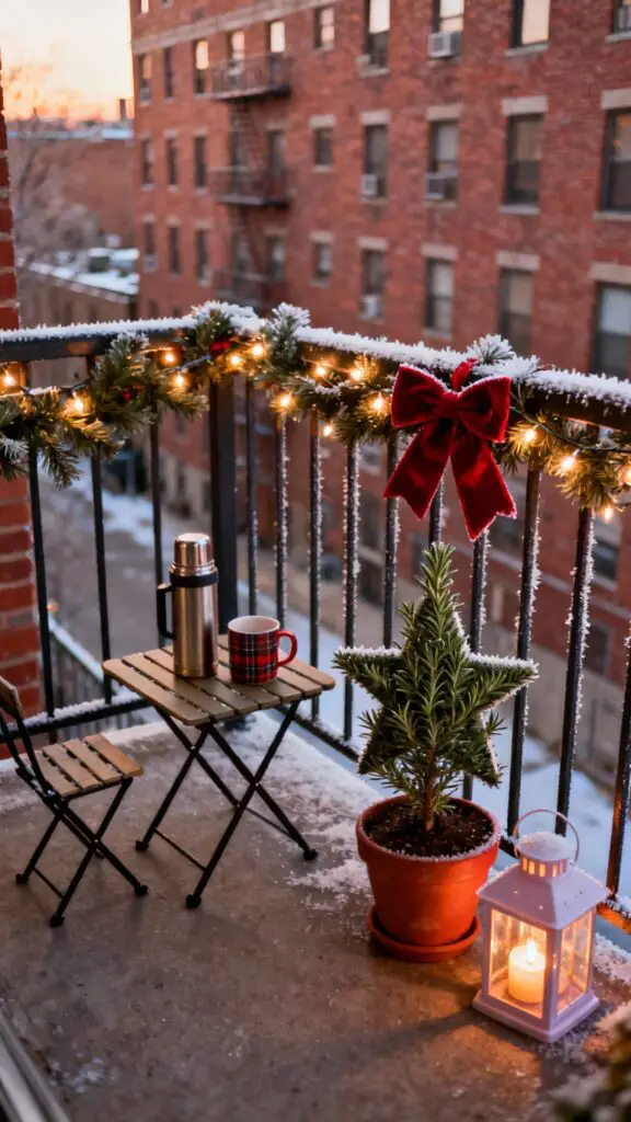 christmas balcony decorations apartment