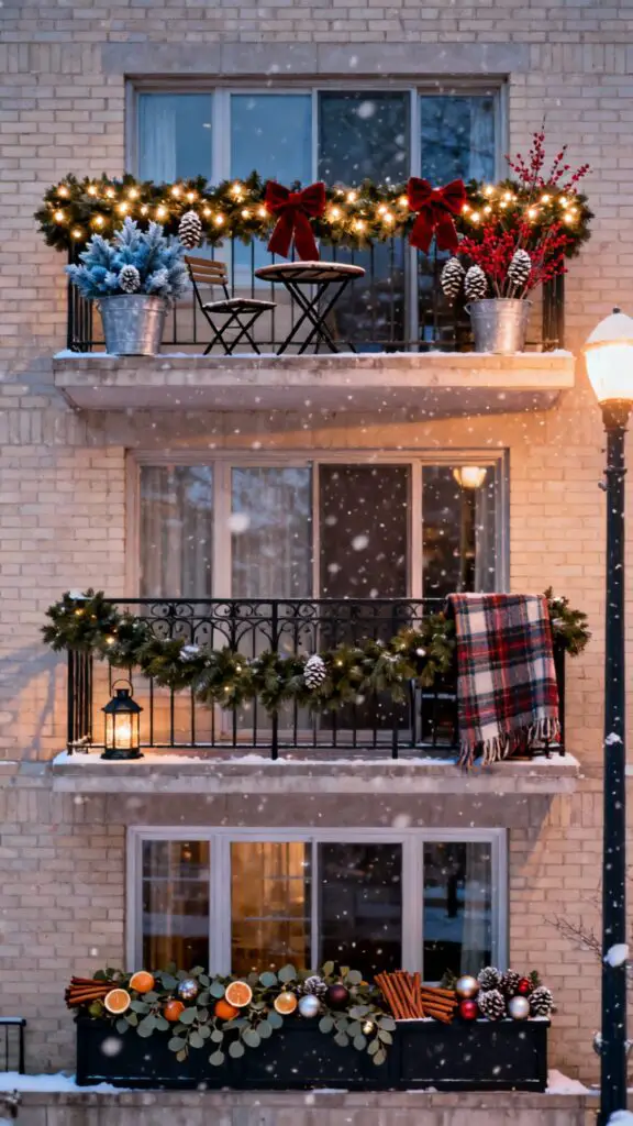 Christmas balcony garland
