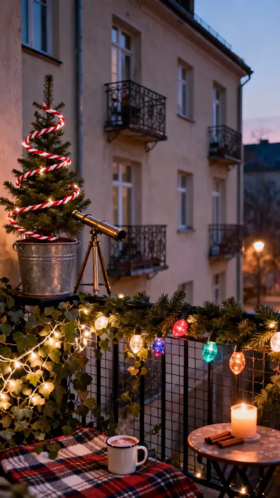 Christmas balcony lights