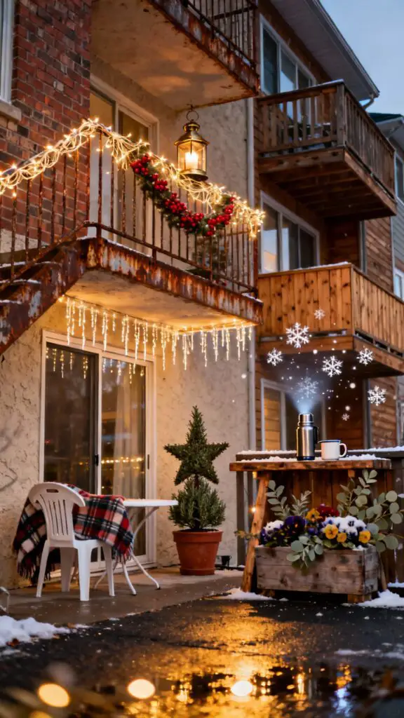 christmas balcony lights ideas
