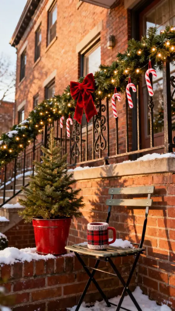 christmas balcony railing decor