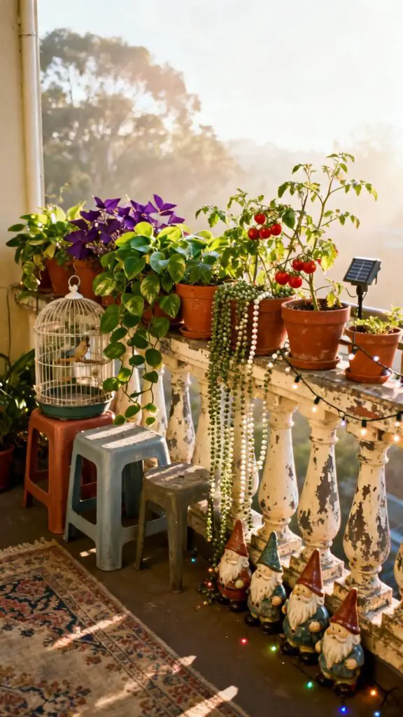 Cluttercore Garden balcony decor