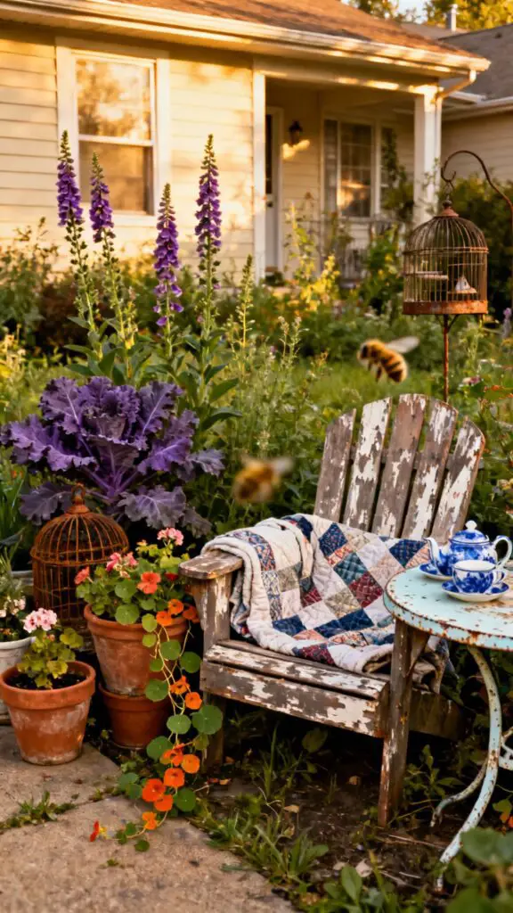 Cluttercore Garden scene