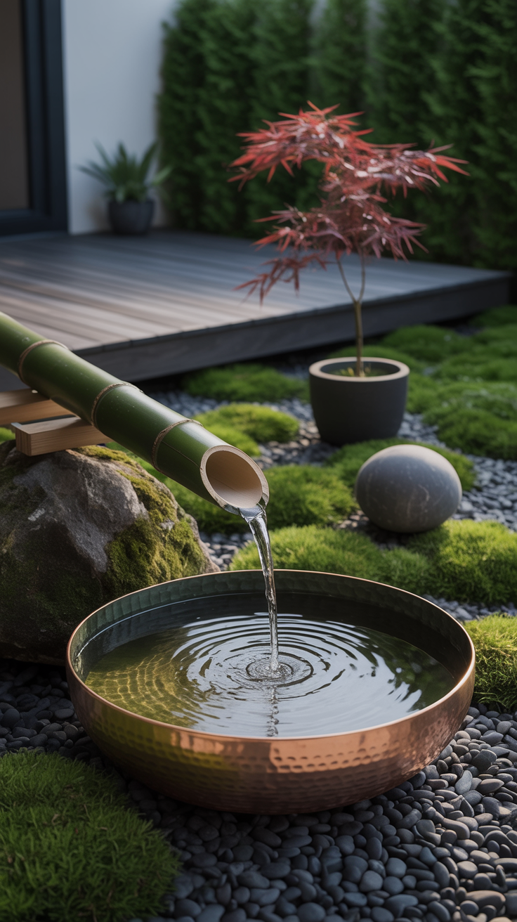 Backyard water feature: Shishi-Odoshi