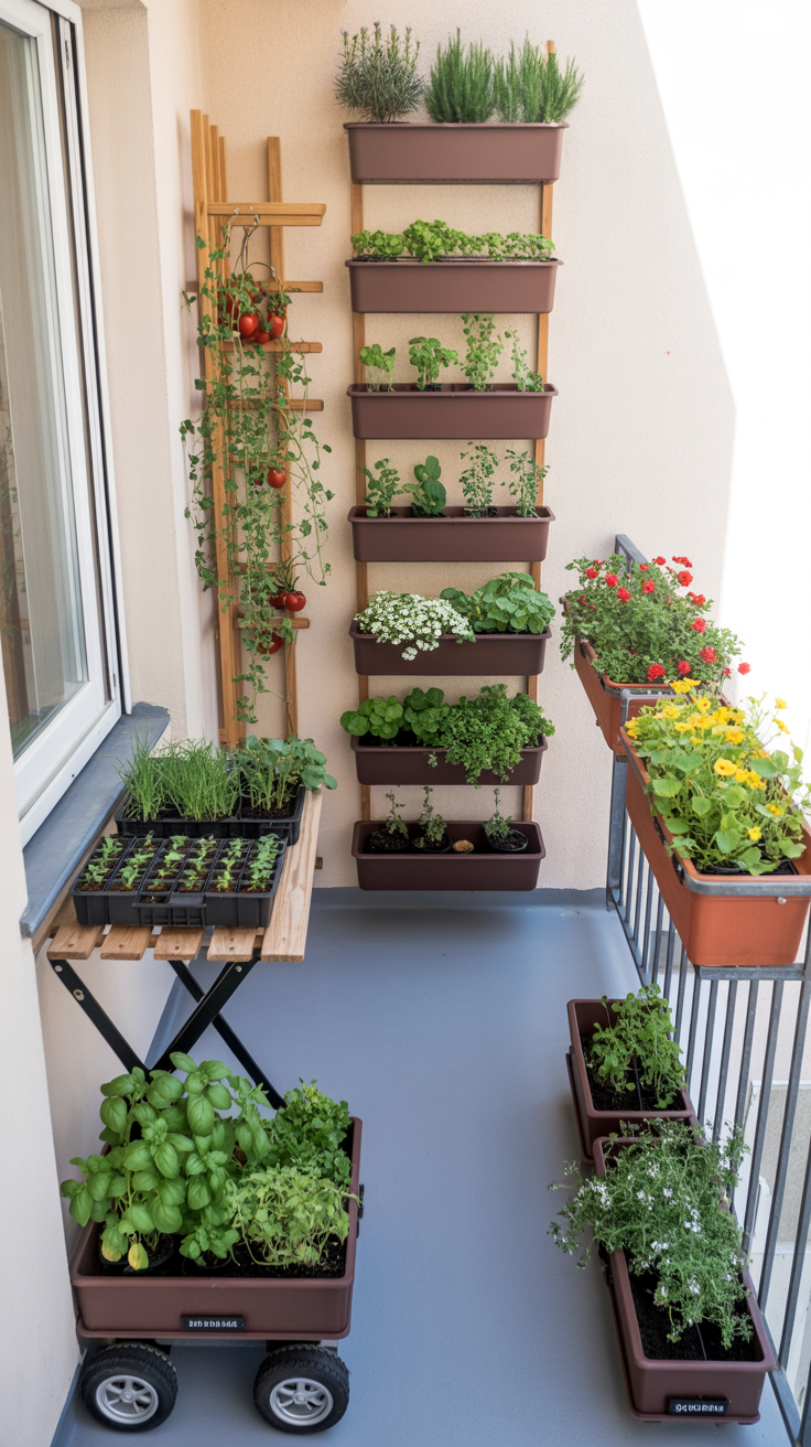 small space gardening Balcony Layout