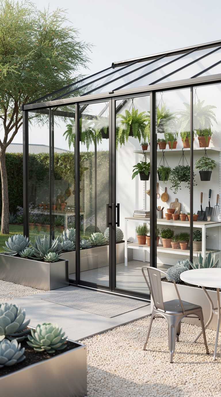 Aluminum Frame Glass Greenhouse