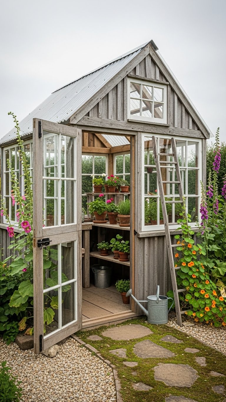 Rustic Wooden Shed Greenhouse
